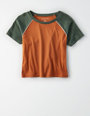 Женские футболки American Eagle AE Color block Raglan Sleeve T-Shirt — фото 3