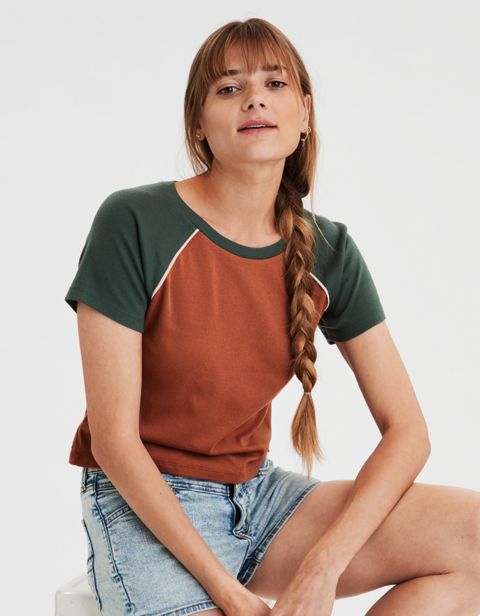 Женские футболки American Eagle AE Color block Raglan Sleeve T-Shirt
