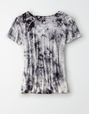 Женские футболки American Eagle AE Soft & Sexy Tie Dye V-Neck T-Shirt — фото 4