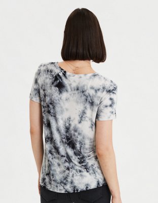 Женские футболки American Eagle AE Soft & Sexy Tie Dye V-Neck T-Shirt — фото 2