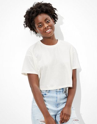 AE Cropped Boxy Crew Neck T-Shirt
