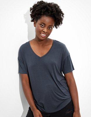 aerie real soft v neck tee