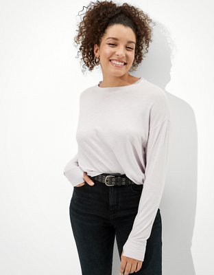 AE Cropped Long Sleeve Crew Neck T-Shirt