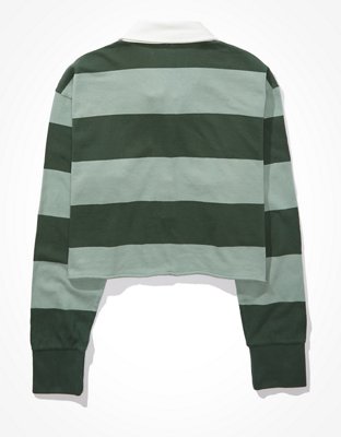 Женские футболки American Eagle AE Striped Long-Sleeve Rugby Polo T-Shirt — фото 4