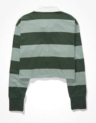 AE Striped Long-Sleeve Rugby Polo T-Shirt