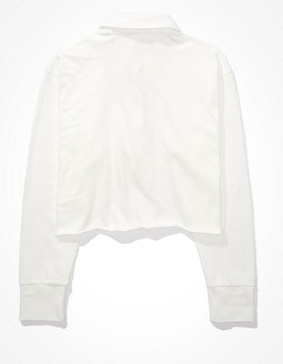 Женские футболки American Eagle AE Long-Sleeve Rugby Polo T-Shirt — фото 4