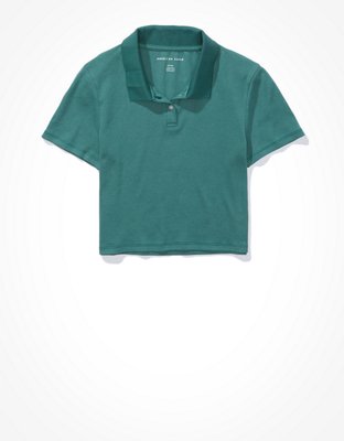 american eagle cropped polo