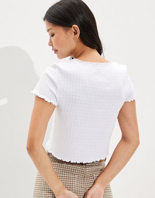 AE Lace Henley Baby Tee