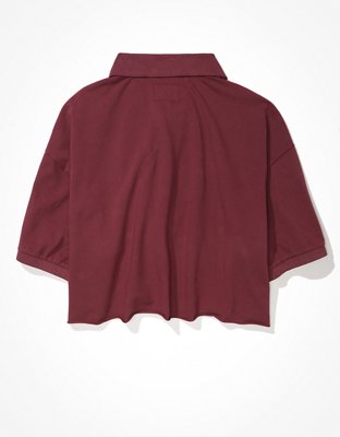 Женские футболки American Eagle AE Cropped Polo T-Shirt — фото 4