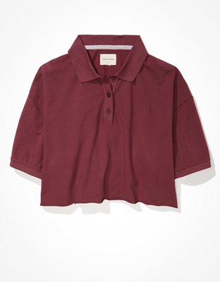 Женские футболки American Eagle AE Cropped Polo T-Shirt — фото 3
