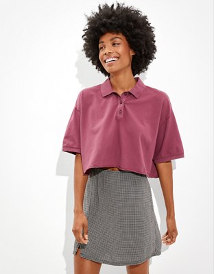 Женские футболки American Eagle AE Cropped Polo T-Shirt — фото 5