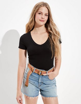 Short Sleeve V-Neck Bodysuit