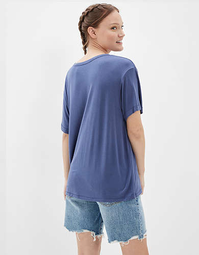 AE Oversized Soft & Sexy V-Neck Pocket T-Shirt