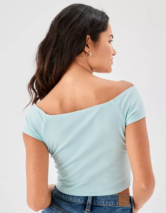 AE Off-the-Shoulder Cinch-Front Tee