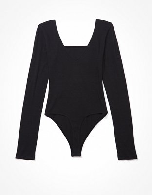 AE Long-Sleeve Square Neck Bodysuit