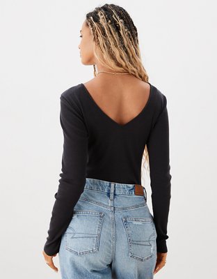 AE Long-Sleeve Square Neck Bodysuit