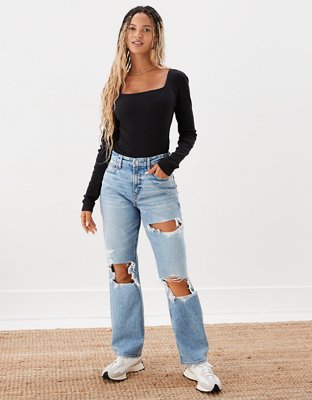 AE Long-Sleeve Square Neck Bodysuit