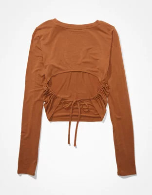 AE Soft & Sexy Long-Sleeve Open Back Tee