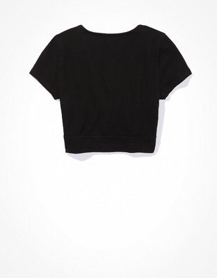 AE T-shirt Supercortada con Anillo en el Frente