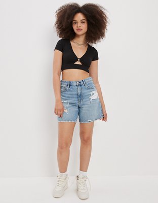 Женские футболки American Eagle AE Super Cropped Ring-Front Tee — фото 4