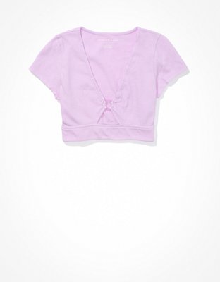 AE T-shirt Supercortada con Anillo en el Frente