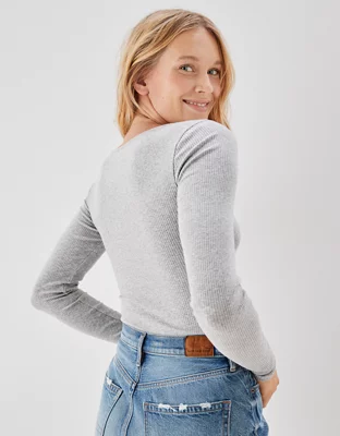 AE Long-Sleeve Corset Bodysuit