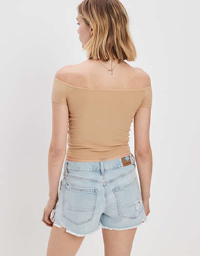 AE Cropped Off-the-Shoulder Tee