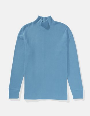 Женские футболки American Eagle AE Oversized Long-Sleeve Mock Neck Tee — фото 3