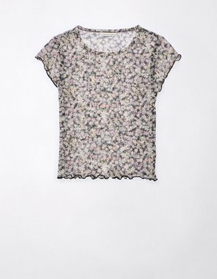 Женские футболки American Eagle AE Cropped Mini Mesh Tee — фото 3