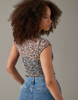 Женские футболки American Eagle AE Cropped Mini Mesh Tee — фото 2