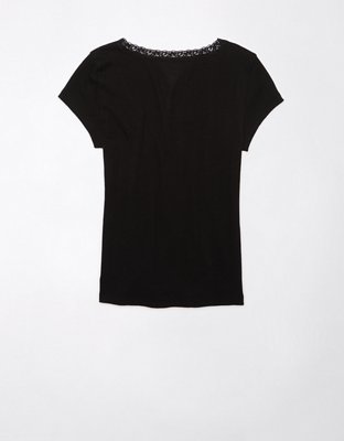AE Lace Trim Hey Baby Tee