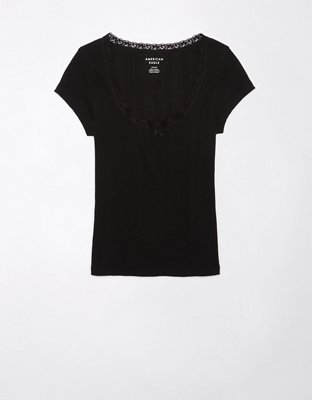 AE Lace Trim Hey Baby Tee