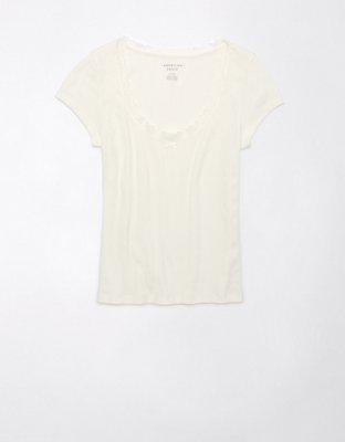AE Lace Trim Hey Baby Tee