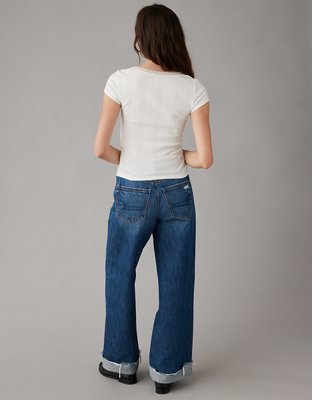 AE Lace Trim Hey Baby Tee | American Eagle