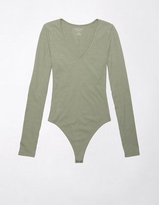 Plus Size V-Neck Bodysuit - Sage