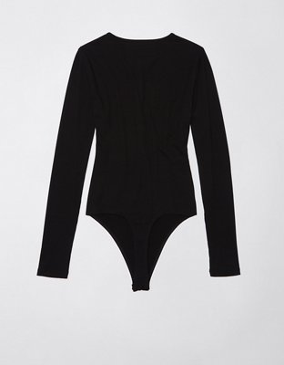Боди AE, длинный рукав, с планкой на пуговицах — American Eagle — фото 4