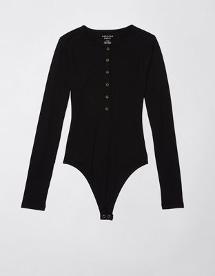 Боди AE, длинный рукав, с планкой на пуговицах — American Eagle — фото 3