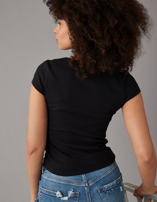 Женские футболки American Eagle AE Hey Baby Scoop Ribbed T-Shirt — фото 2