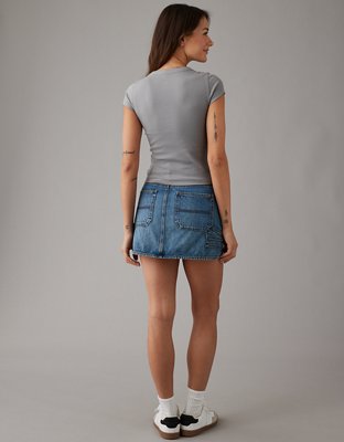 AE Scoop Neck Ribbed Hey Baby Tee