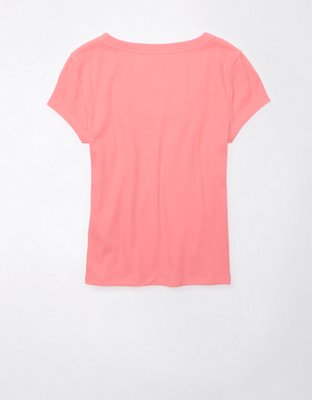 AE Scoop Neck Ribbed Hey Baby Tee