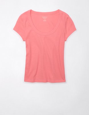 AE Scoop Neck Ribbed Hey Baby Tee
