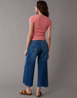 AE Scoop Neck Ribbed Hey Baby Tee