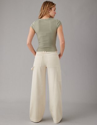 AE Scoop Neck Ribbed Hey Baby Tee