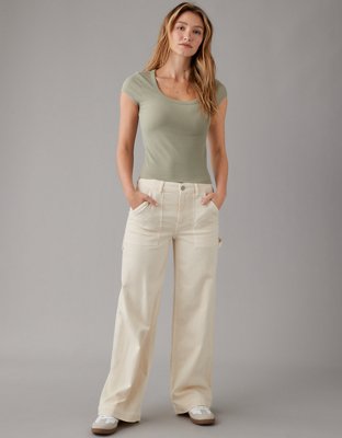 AE Scoop Neck Ribbed Hey Baby Tee