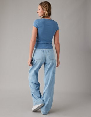 AE Scoop Neck Ribbed Hey Baby Tee