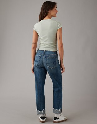 AE Scoop Neck Ribbed Hey Baby Tee