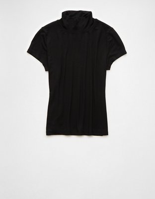 AE Cropped Soft & Sexy Mock Neck T-Shirt