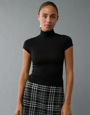 AE Cropped Soft & Sexy Mock Neck T-Shirt