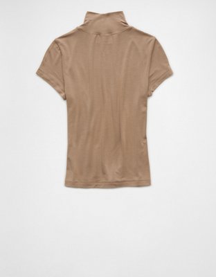 AE Soft & Sexy Cropped Mock Neck Tee