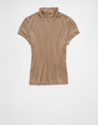 AE Cropped Soft & Sexy Mock Neck T-Shirt